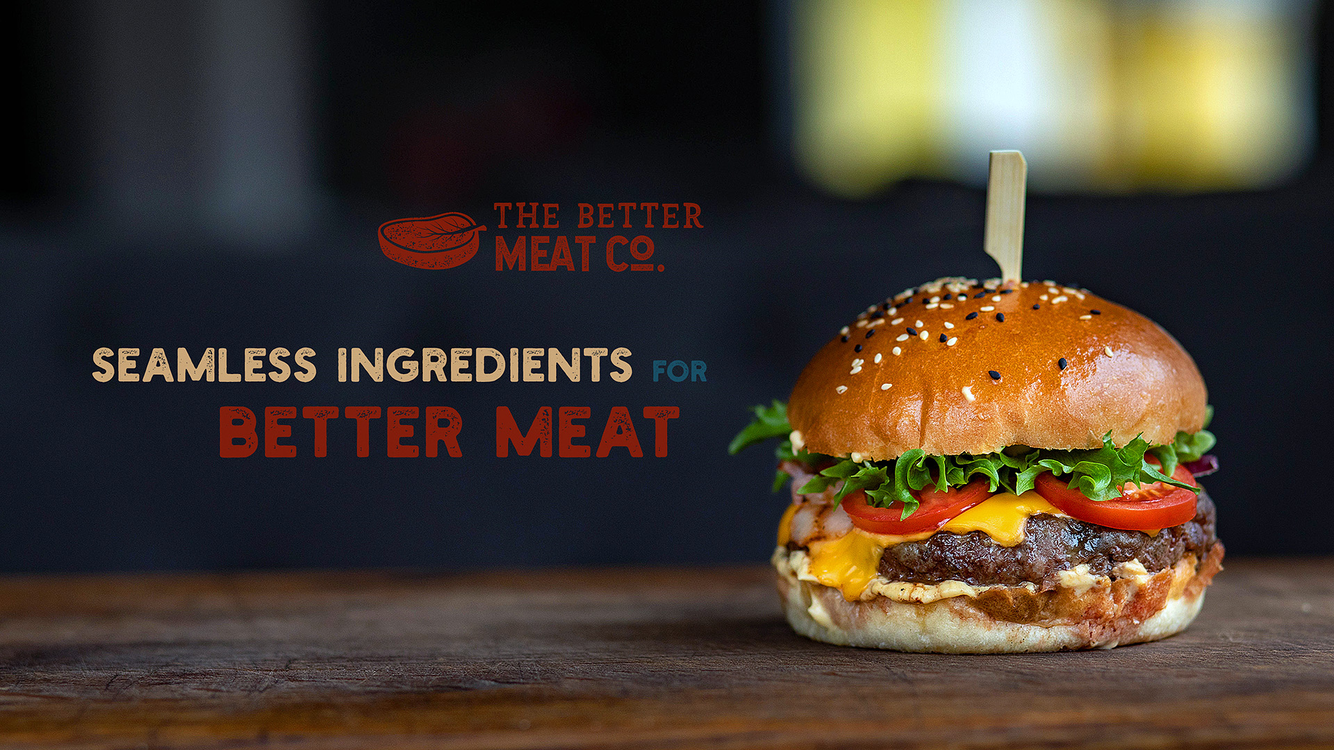 A gourmet hamburger, the visual proof of the commercial argument we engineered for The Better Meat Co. This image validates the economic thesis: that their B2B ingredient creates a premium, consumer-ready product, compelling for their C-suite partners.