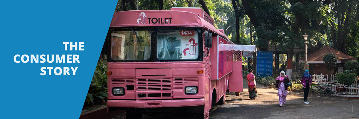 Global Sanitation Economy Summit 2019 – Slide illustrating consumer engagement in sanitation initiatives.